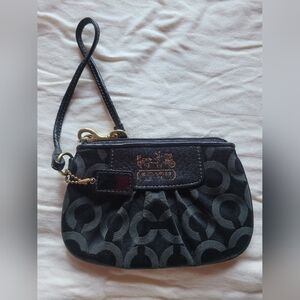 Coach Black and Gray Signature Wristlet